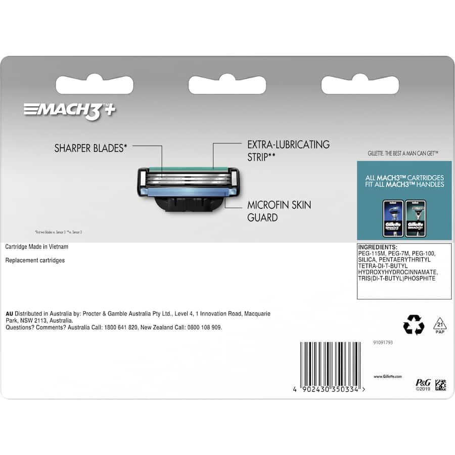 Gillette Mach3+ Replacement Blades Cartridges