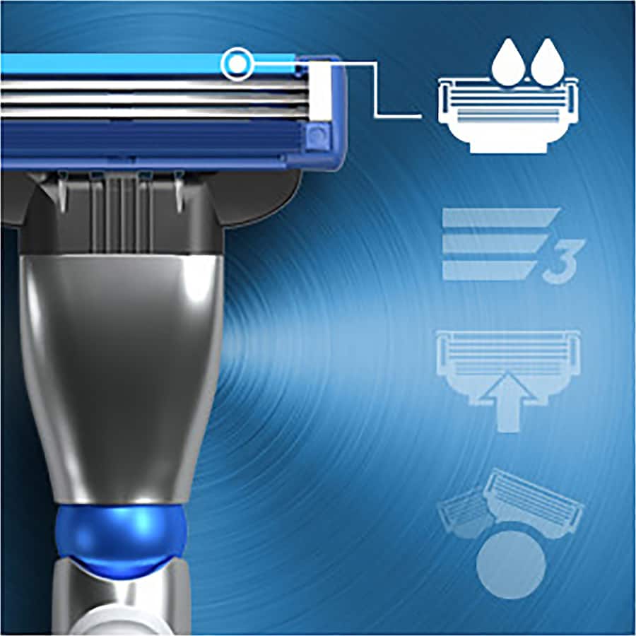 Gillette Mach 3 Turbo replacement blades offering precision, comfort, and a close shave with advanced 3D technology.