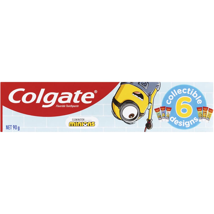 Colgate Kids Minions toothpaste features a mild mint gel, promoting fun dental care for kids 6+ with cavity protection.