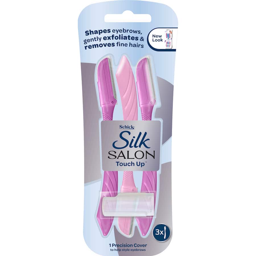 Schick Hydro Silk Razor Touch Up: Compact razor for delicate areas with shea butter strip, hypoallergenic blades for sensitive skin.