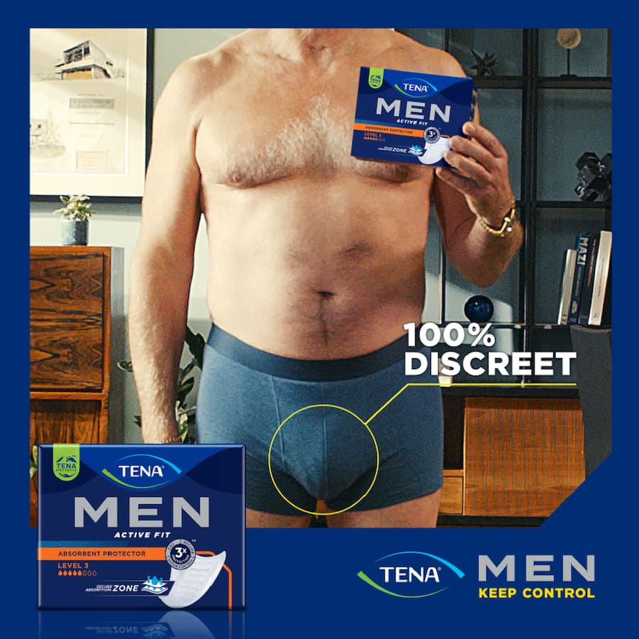 TENA Men Continence Pads Level 3 provide discreet, super absorbent protection against heavy bladder leaks for confident daily wear.