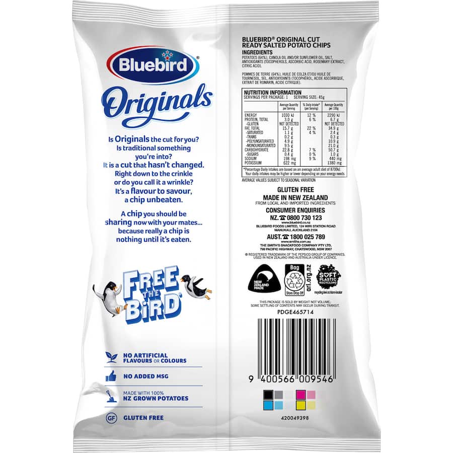 Bluebird Originals Chips Ready Salted 45g