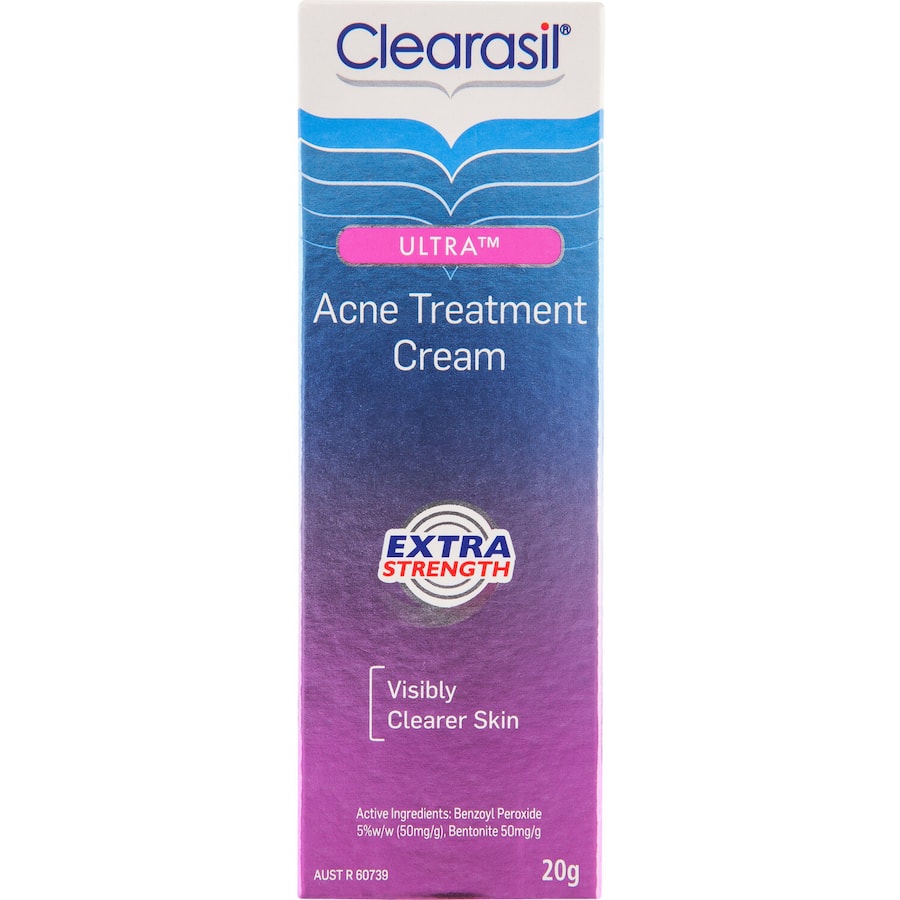Clearasil Ultra Acne Treatment Cream for stubborn breakouts, formulated to reduce pimples and promote clearer skin.