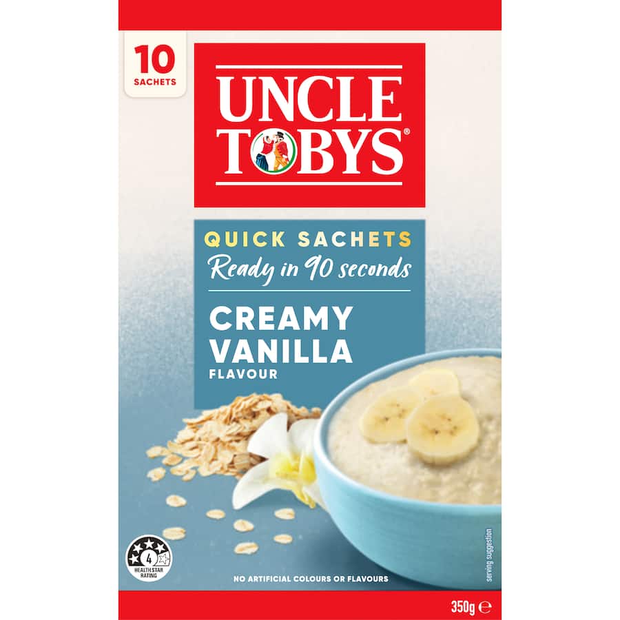 Uncle Tobys Oats Quick Sachets Creamy Vanilla 10 pack 350g