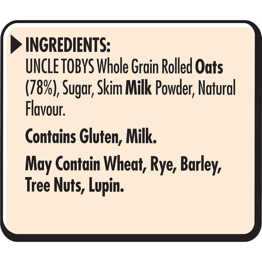 Uncle Tobys Oats Quick Sachets Creamy Vanilla 10 pack 350g