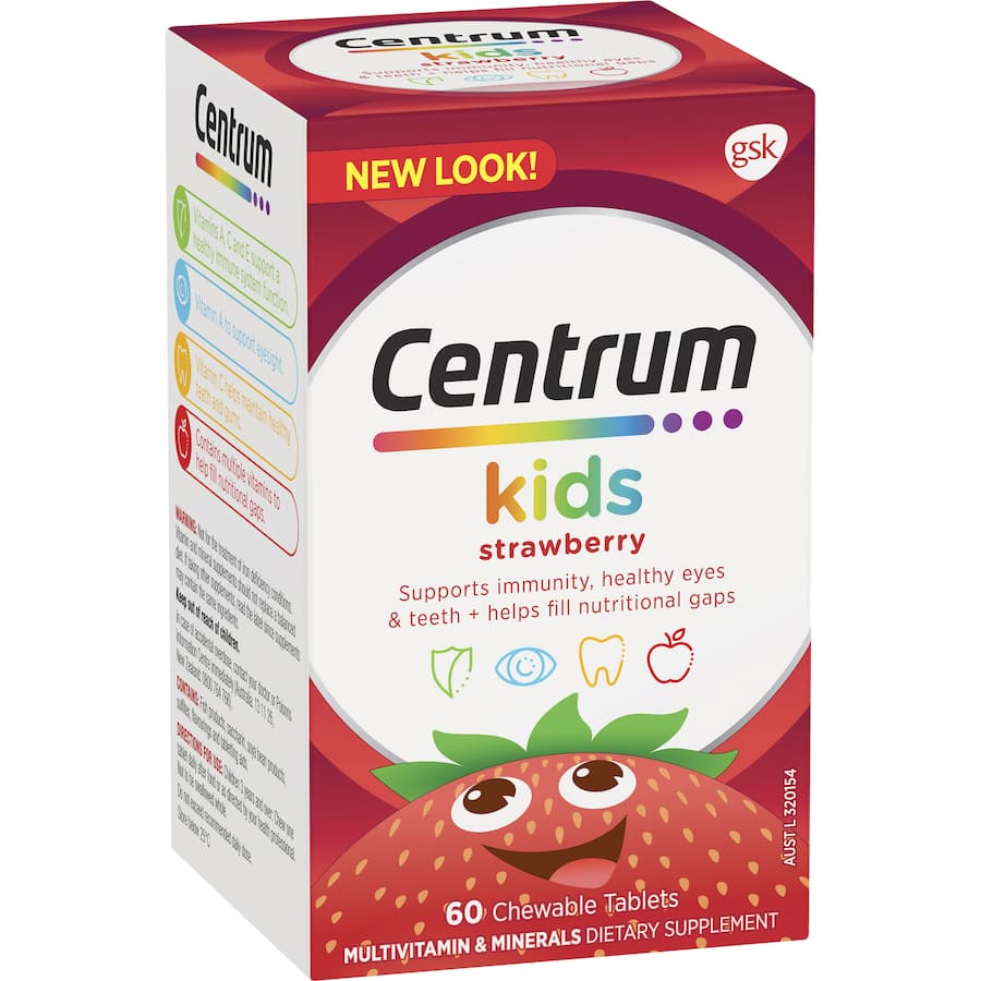 Centrum Kids Chewable Tablets Strawberry Tablets 60pack