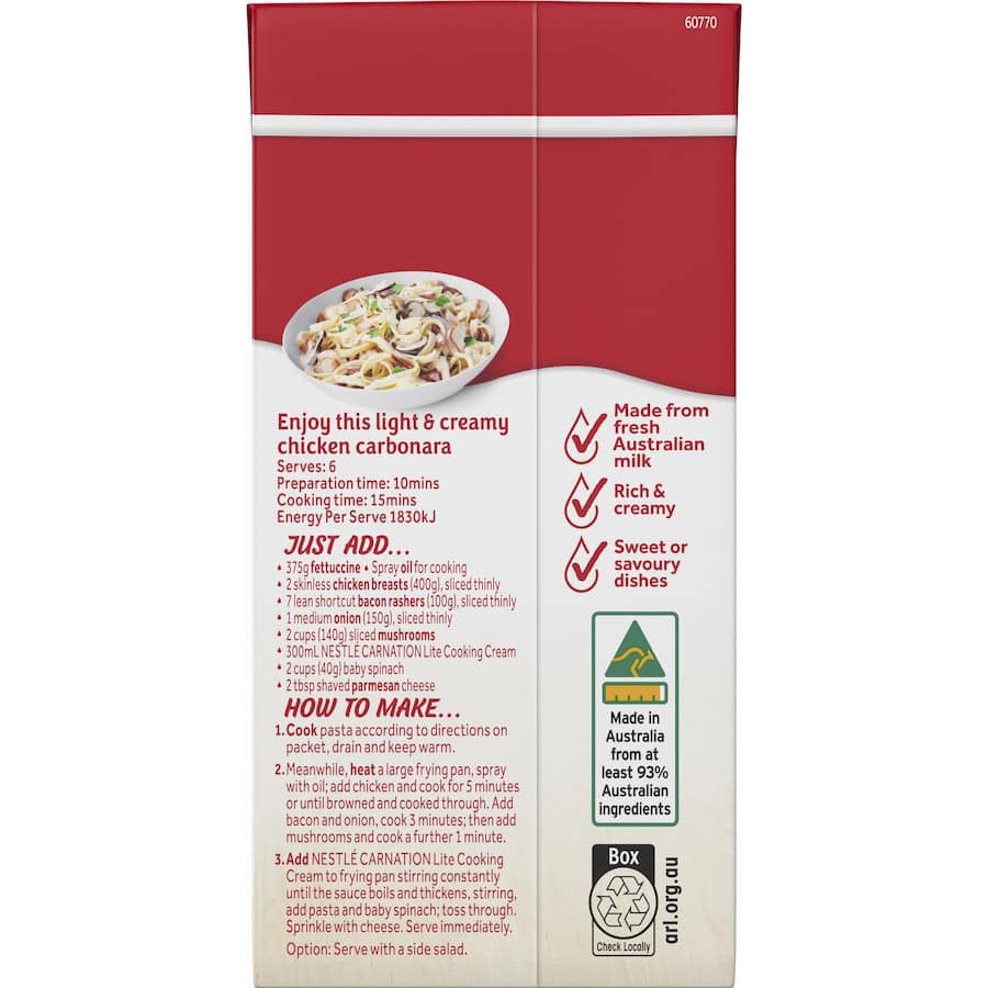 Nestlé Carnation Cooking Cream Lite Carton 300mL