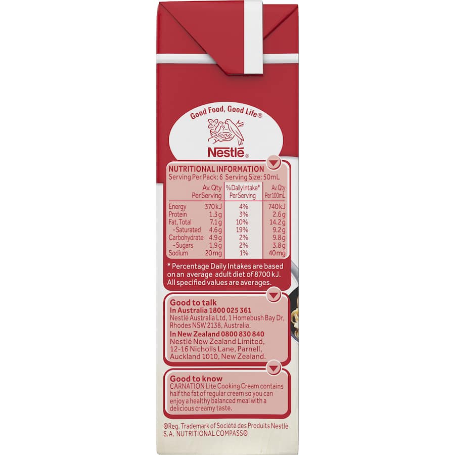 Nestlé Carnation Cooking Cream Lite Carton 300mL