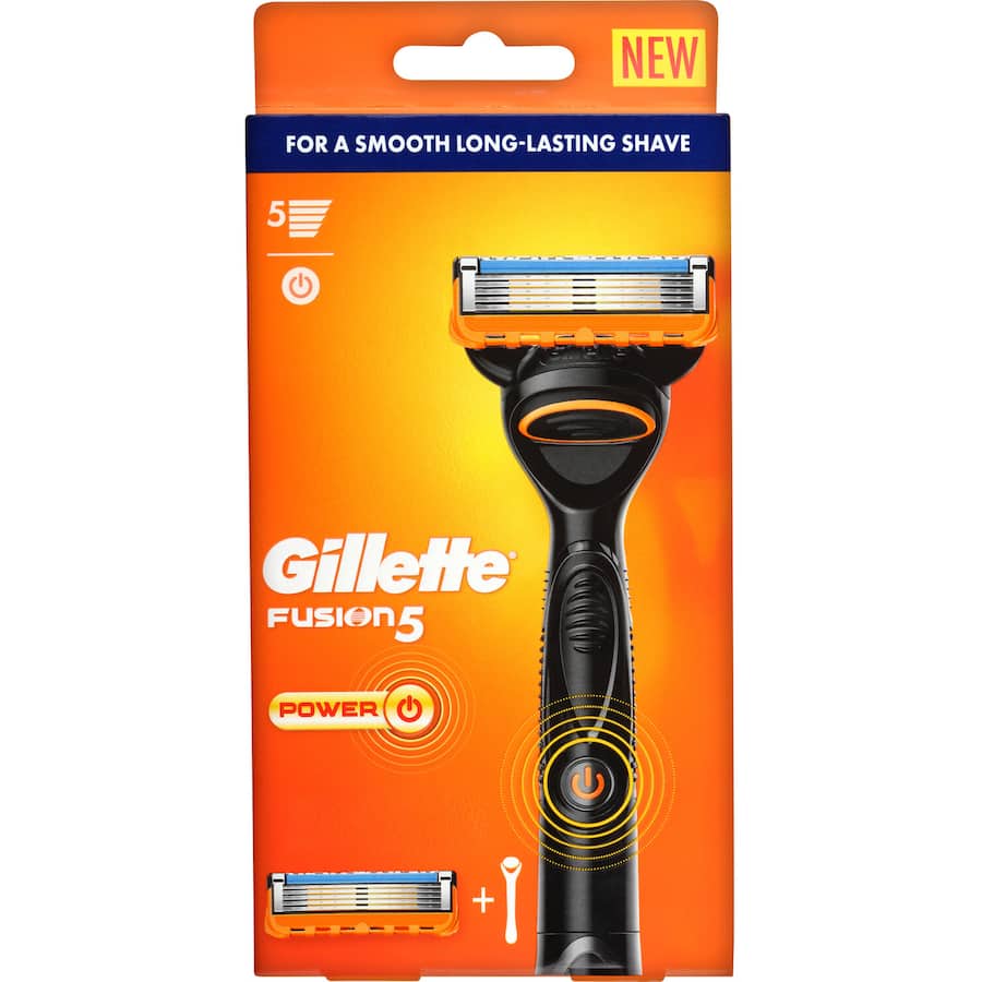 Gillette Fusion Power Razor featuring 5 antifriction blades and soothing micropulses for a smooth, comfortable shave.