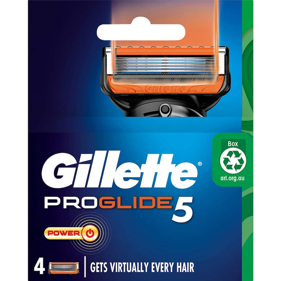 Gillette ProGlide 5 Razor Blades with five anti-friction blades for a smooth, comfortable shave and precision trimmer for styling.