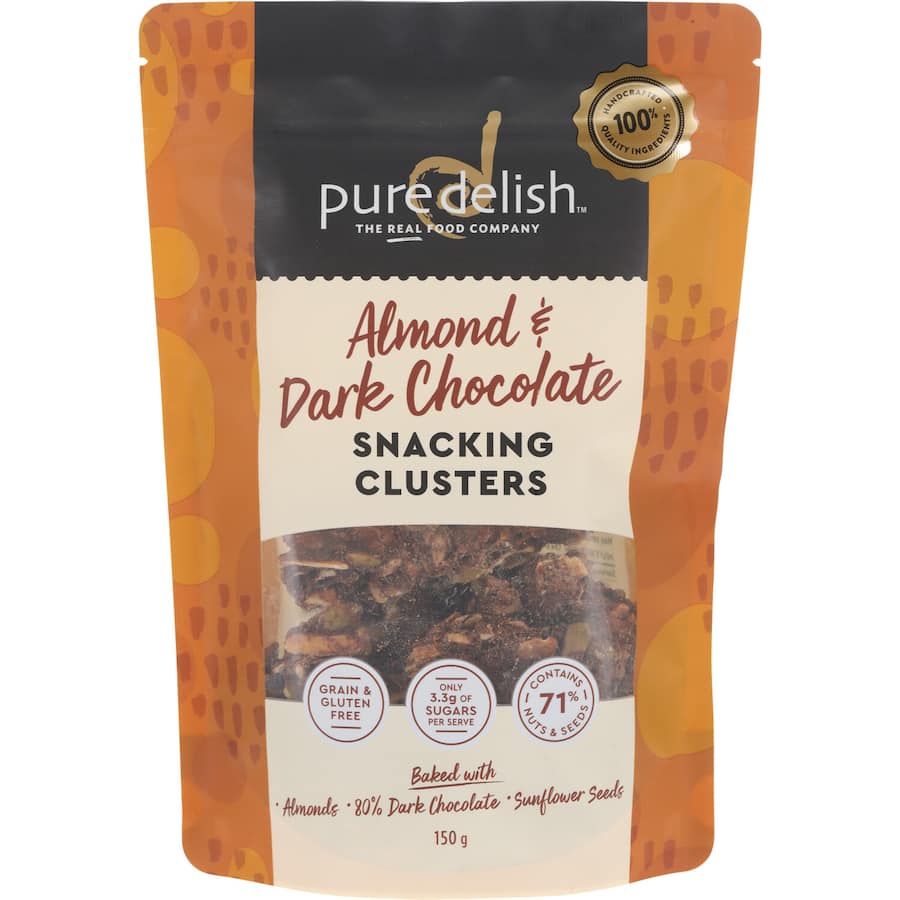 Pure Delish Snacking Clusters Almond & Dark Chocolate 150g