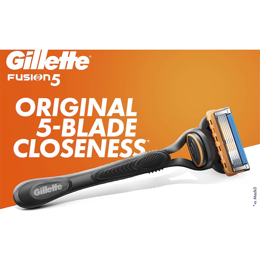 Gillette Fusion 5 razor blade refills with 5 antifriction blades for a smooth, comfortable shave and precision trimming.