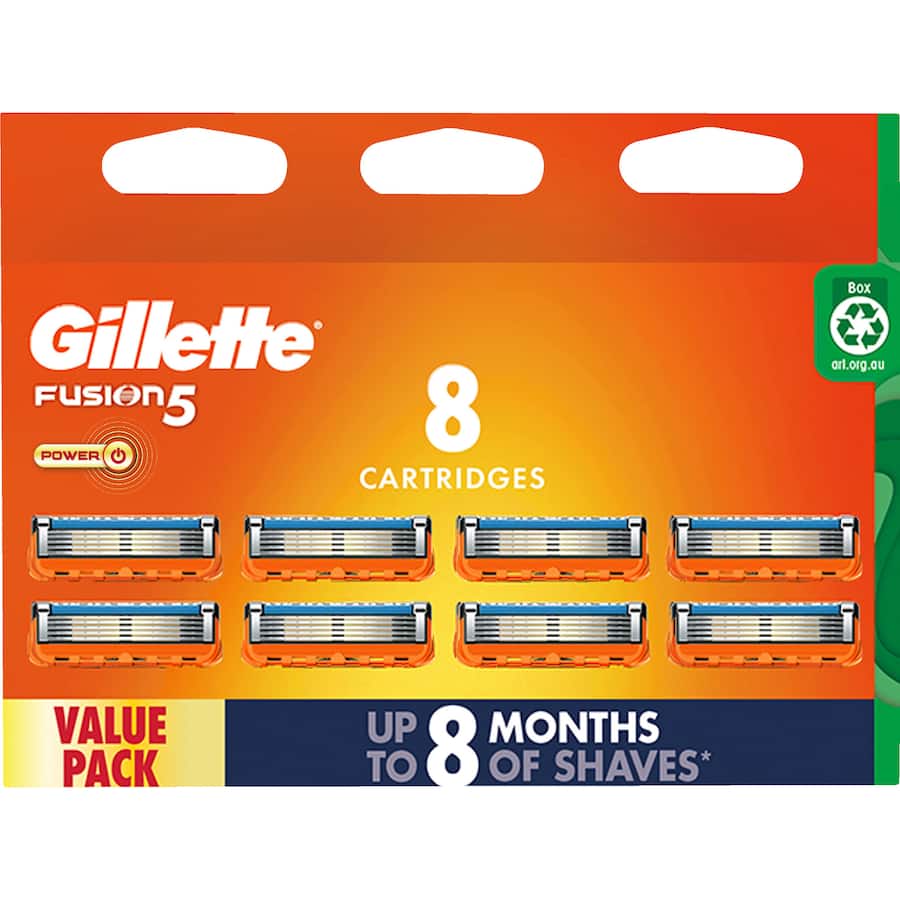 Gillette Fusion 5 Power Razor Blades Refills for a close, comfortable shave with five anti-friction blades and precision trimming edge.
