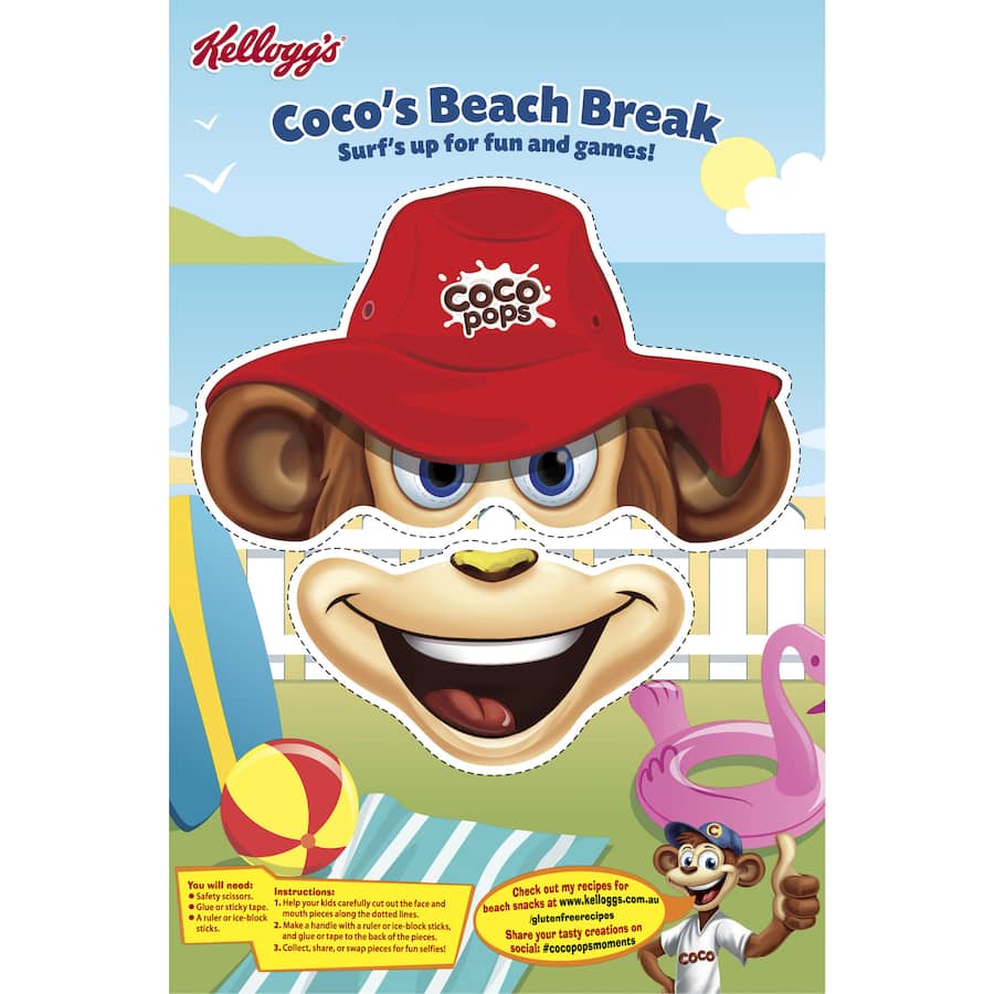 Kelloggs Coco Pops Cereal Gluten Free features crunchy, chocolate-flavored whole grain rice, perfect for energizing breakfasts.