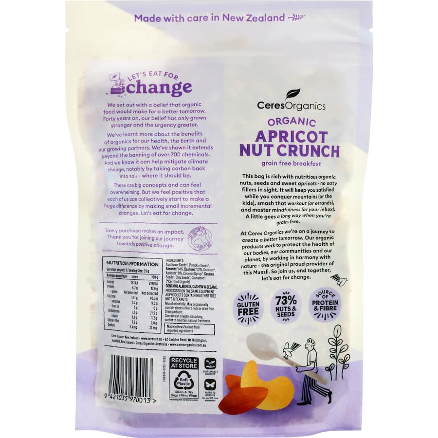 Ceres Organics Grain Free Muesli Cashew Almond & Apricot 400g