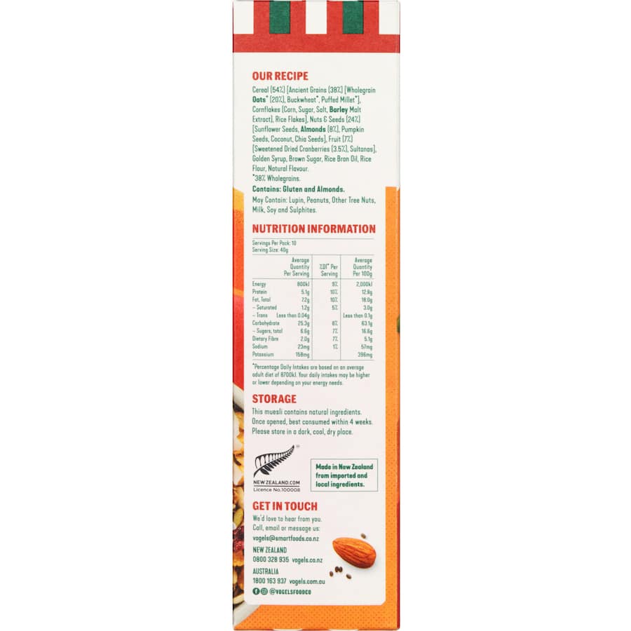 Vogels Muesli Low-fodmap 400g