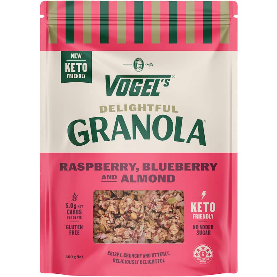 Vogels Delightful Granola Raspberry Blueberry 360g