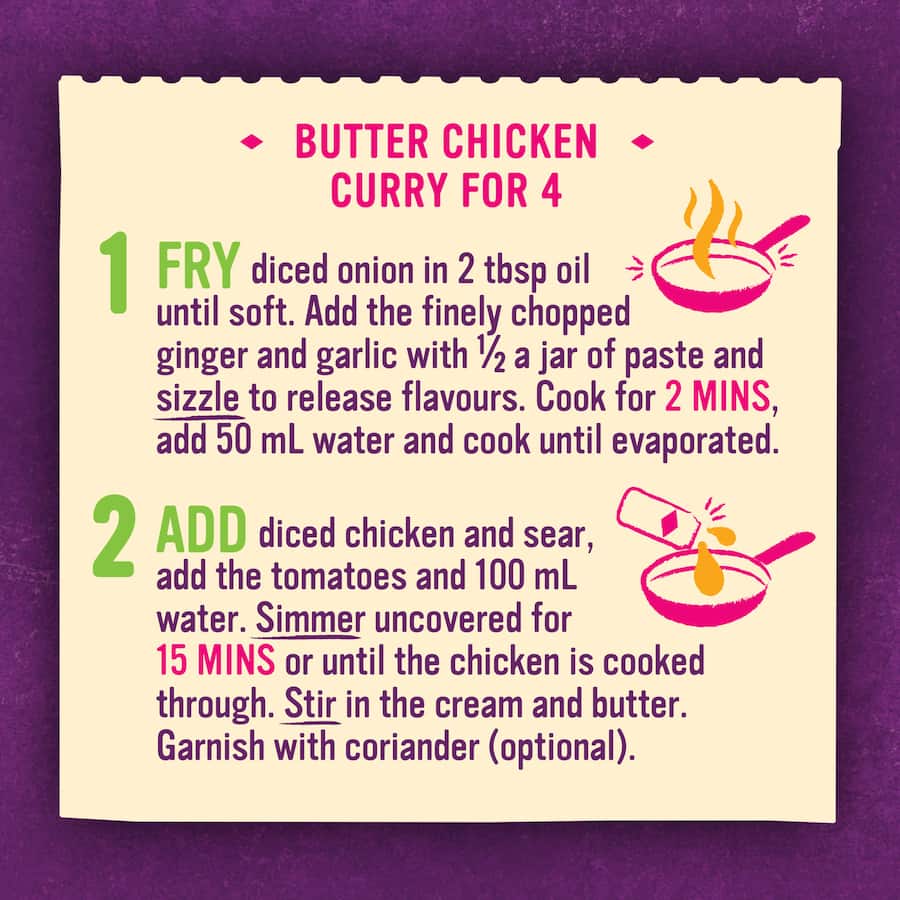 Pataks Curry Paste Butter Chicken Mild Jar 312g