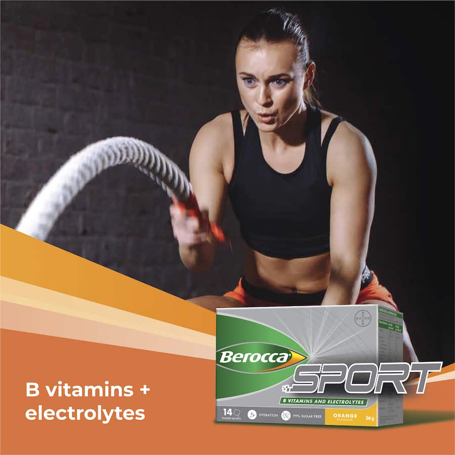 Berocca Sport B Vitamins & Electrolytes Orange Sachets 24pack