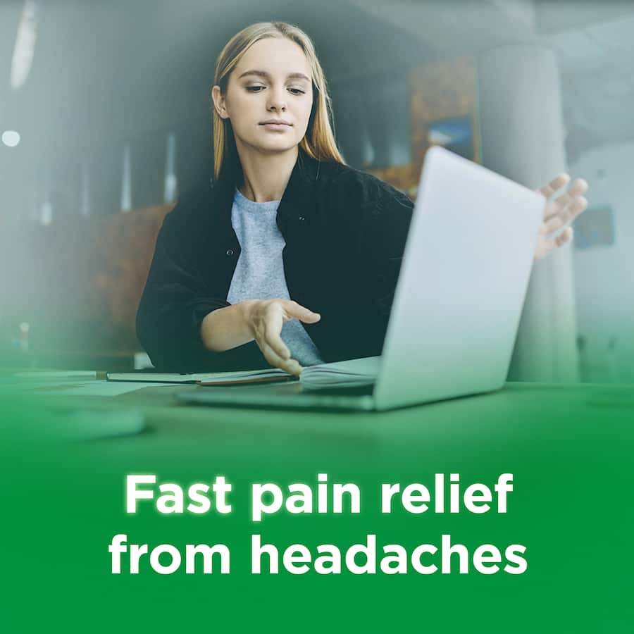 Panadol Rapid 500mg caplets for fast pain relief from headaches, muscle aches, and fever, suitable for adults and children over 12.
