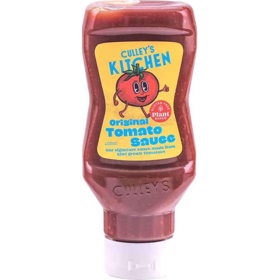 Culley's Tomato Sauce made from organic, non-GMO tomatoes, perfect for burgers, pizza, and as a versatile pantry essential.