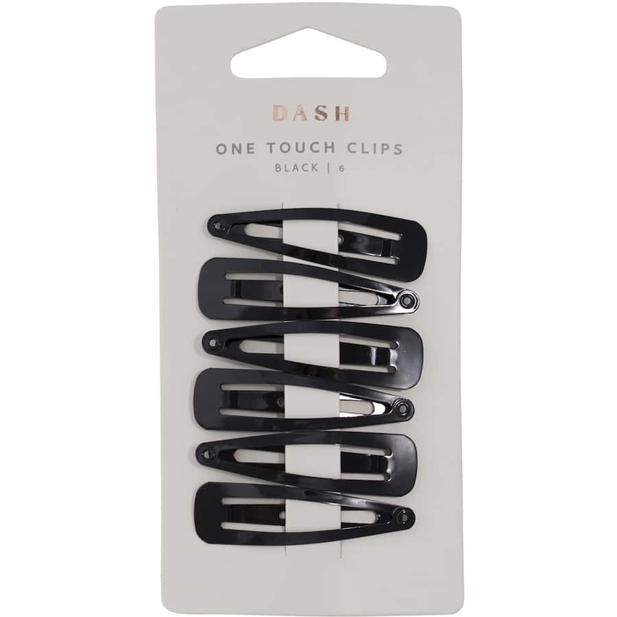 Dash Clips One Touch Black 6pack