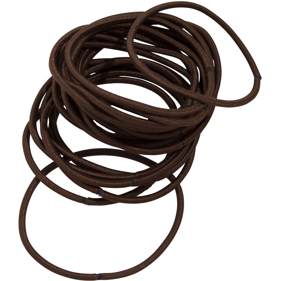 Dash Hair Ties Elastic Large Thin Brown 20pack