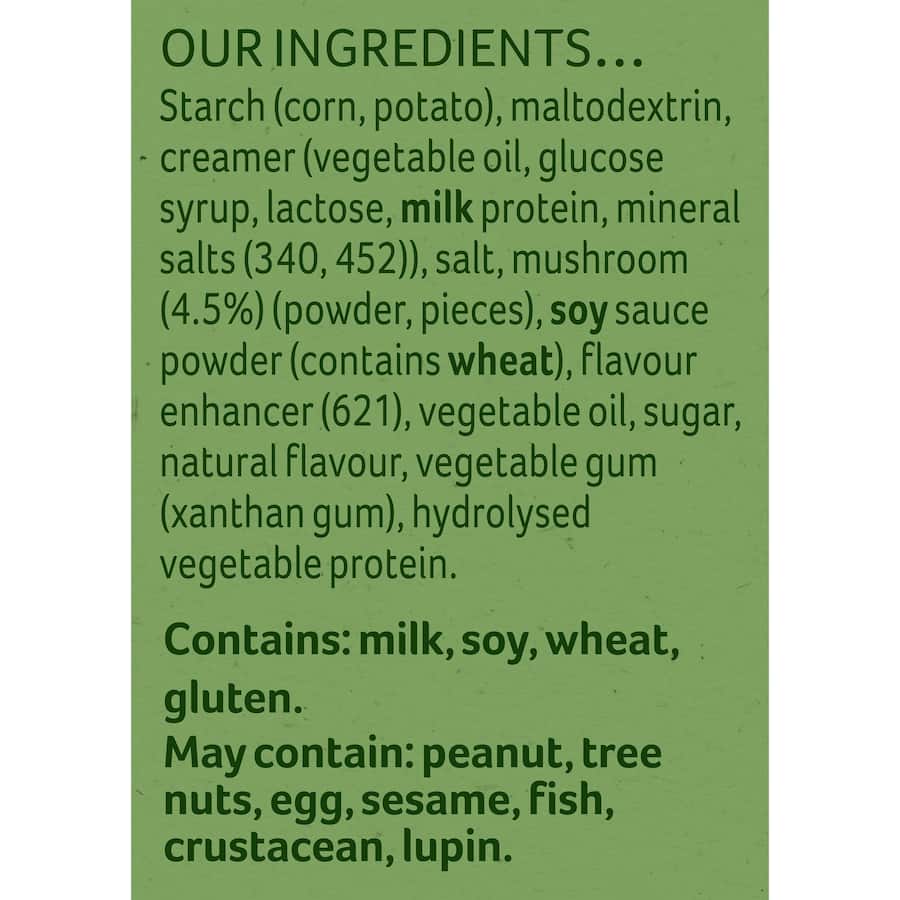 Delicious Continental Classics Original Cream Of Mushroom Soup, creamy, low-calorie snack, just add boiling water.