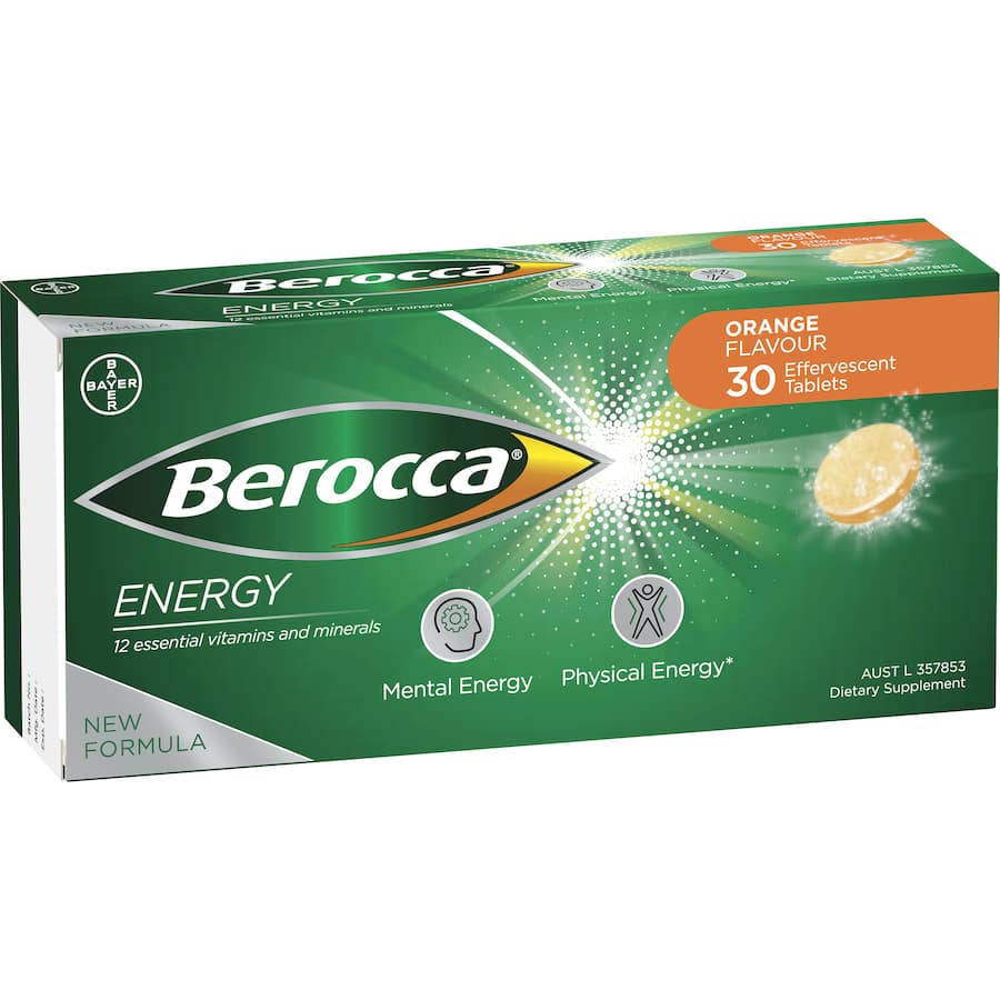 Effervescent orange tablets packed with vitamins to boost energy and support wellness for busy lifestyles.