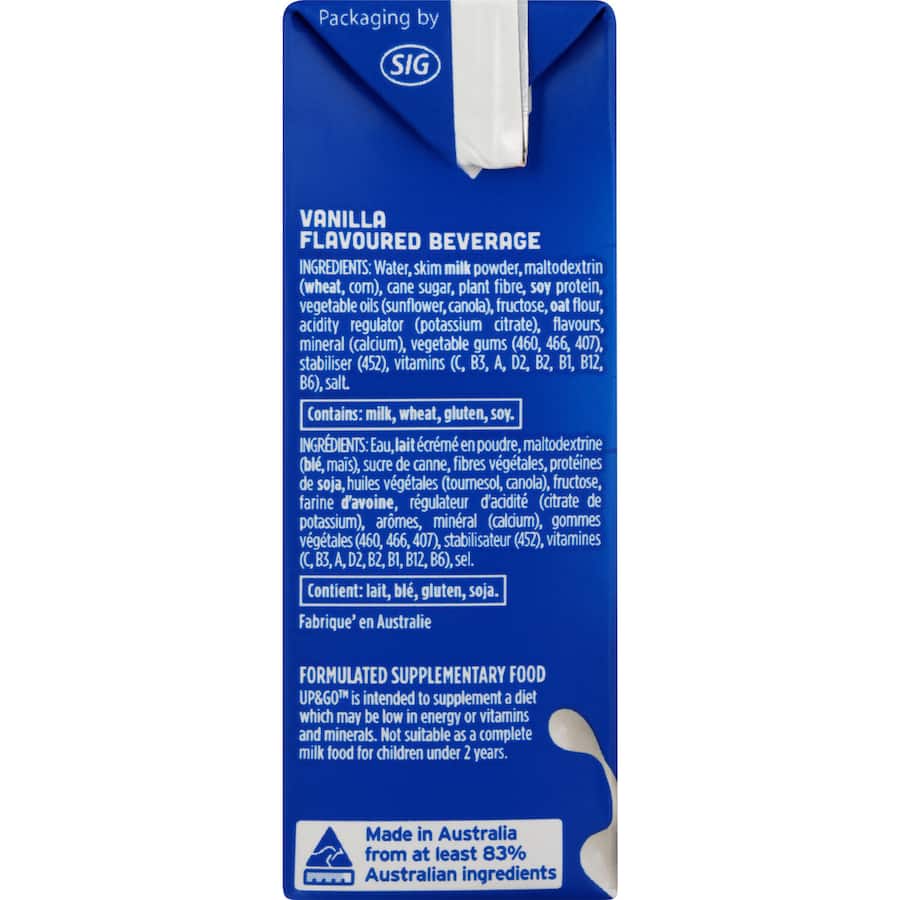 Sanitarium Up & Go Liquid Breakfast Vanilla Ice 3pk 250mL