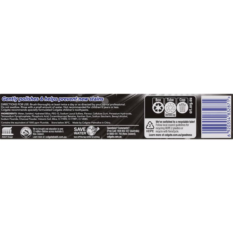 Colgate Advanced Whitening Toothpaste Charcoal Value Pack for brightening teeth, fighting stains, and freshening breath.