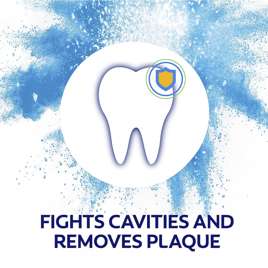 Colgate Advanced Whitening Toothpaste with Micro-Cleansing Crystals for whiter teeth in 7 days, fights plaque and strengthens enamel.