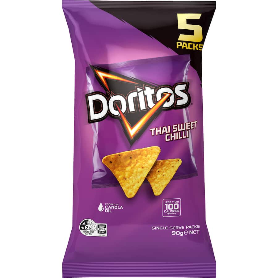 Doritos Multipack Corn Chips Thai Sweet Chilli 90g 5pack