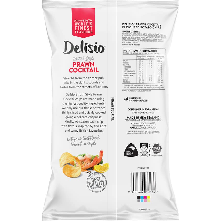 Delisio Chips Prawn Cocktail 130g