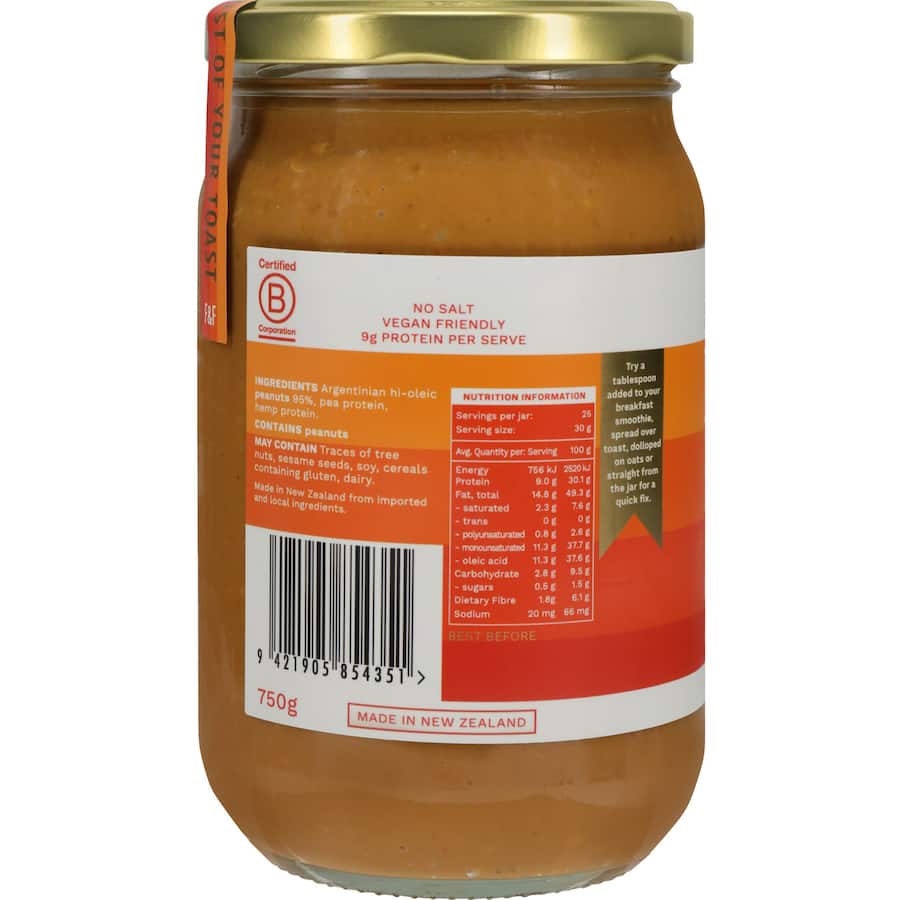 Fix & Fogg Peanut Butter Protein No Salt 750g