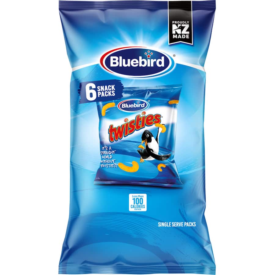 Bluebird Twisties Multipack Corn Snacks Cheese 108g