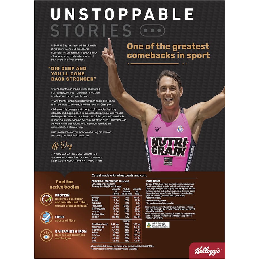 Kellogg's Nutrigrain Cereal Protein Fibre Multigrain 765g