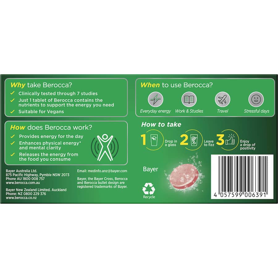 Effervescent berry-flavored vitamins boosting energy and mental performance for busy lifestyles.