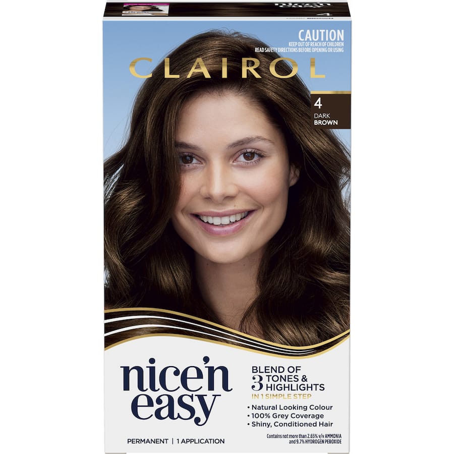 Clairol Nice N Easy Hair Colour Dark Brown 4 1pack