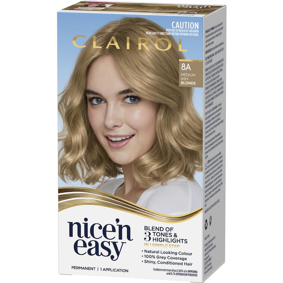 Clairol Nice N Easy Hair Colour Medium Ash Blonde 8a 1pack