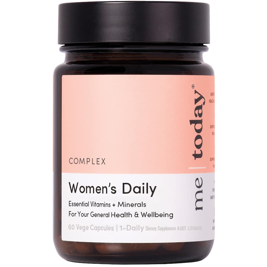 Daily multivitamin capsules for women with 28 essential nutrients and antioxidants for optimal health and wellbeing.