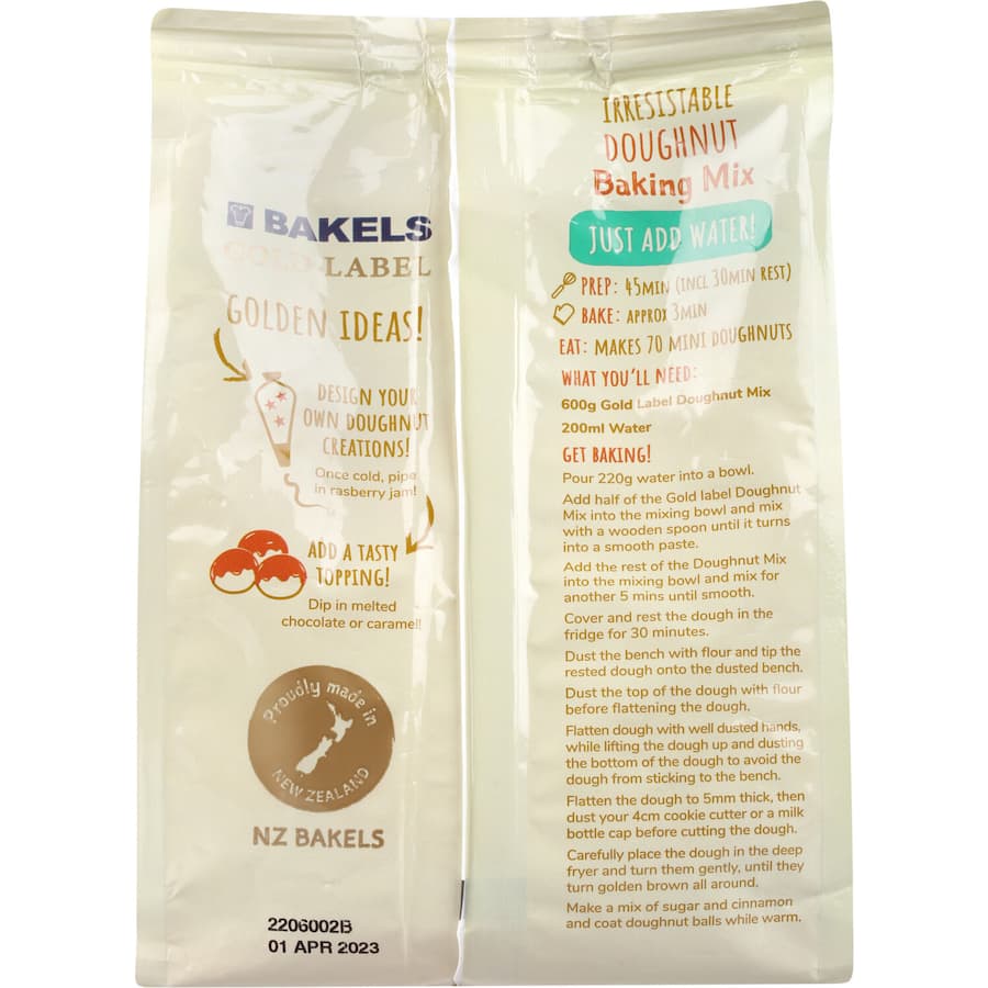 Bakels Gold Label Donut Mix for making soft, fluffy donuts with minimal prep, perfect for all skill levels.