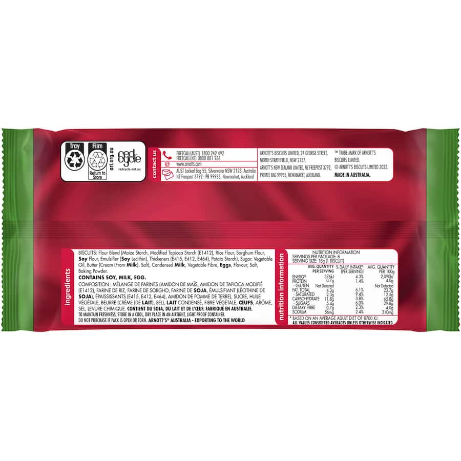 Arnotts Shortbread Cream Gluten Free 144g