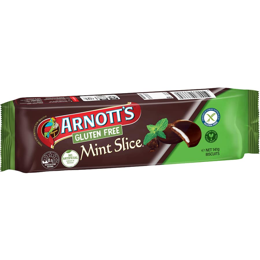 Arnotts Chocolate Biscuits Mint Slice Gluten Free 141g