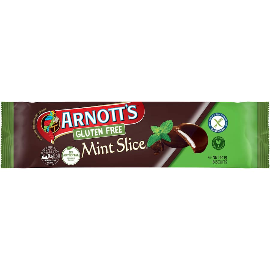 Arnotts Chocolate Biscuits Mint Slice Gluten Free 141g