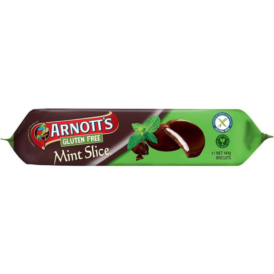 Arnotts Chocolate Biscuits Mint Slice Gluten Free 141g