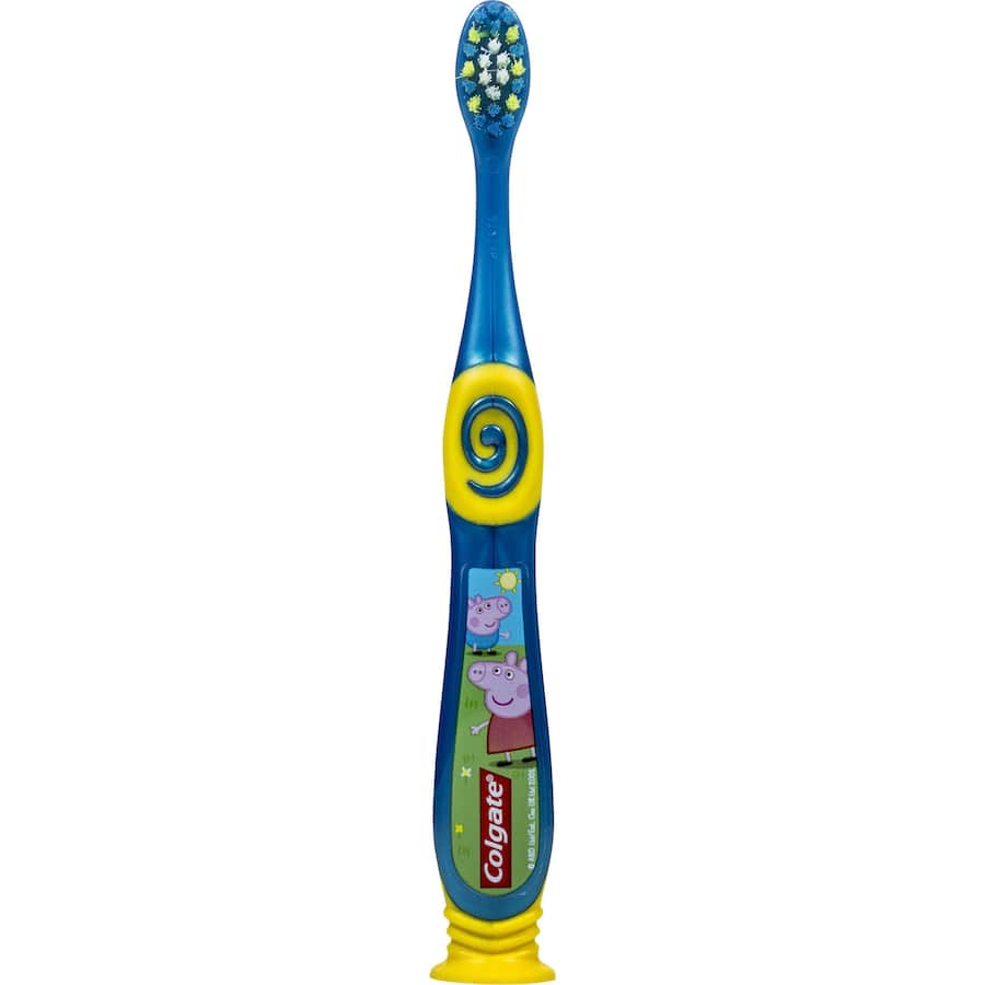 Colgate Junior Smiles Kids Toothbrush with Bluey design, extra soft bristles, and ergonomic handle for ages 2-5.