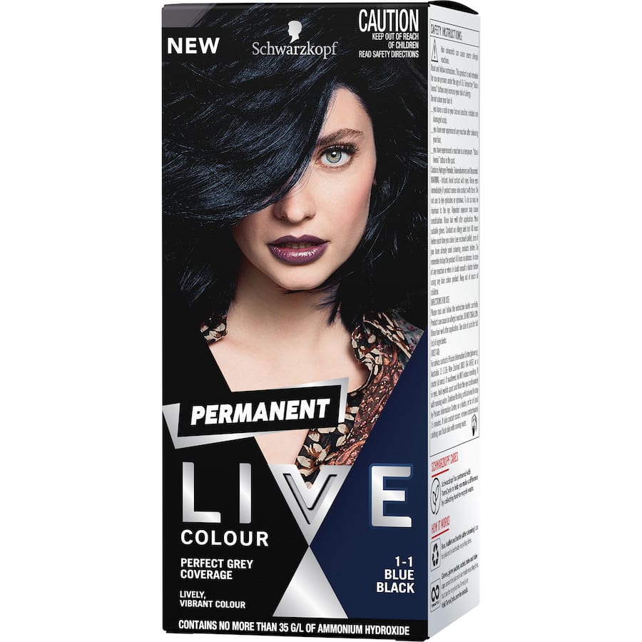 Schwarzkopf Live Colour Permanent Hair Colour Blue Black 1pack