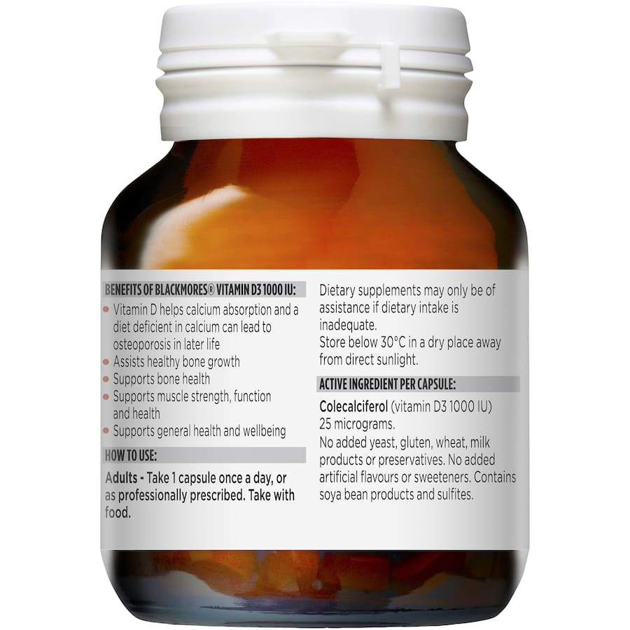 Blackmores Vitamin D3 1000 Iu Capsules 60pack
