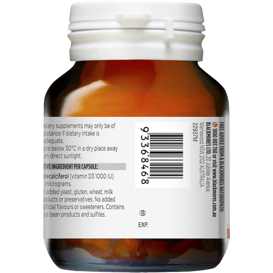 Blackmores Vitamin D3 1000 Iu Capsules 60pack